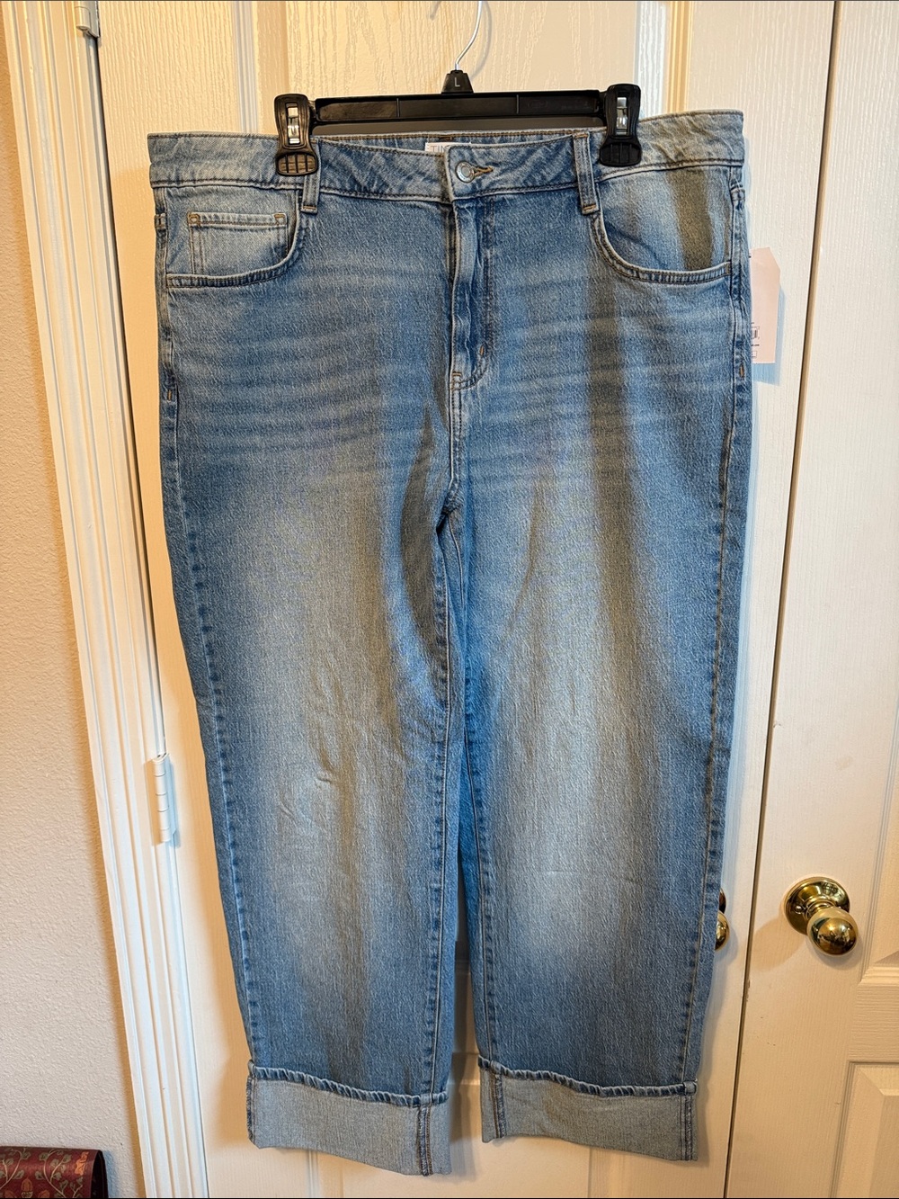 Time and Tru Light Blue Cropped Roll-Cuff Jeans